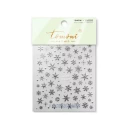 5D Laser Winter Snowflake Christmas Shiny Rhinestone Embossed Relief Self Adhesive Nail Art Decoration Sticker Manicure Decals