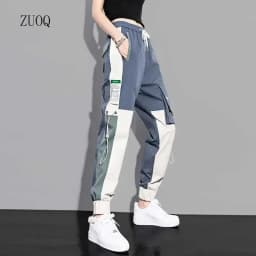 New Big Pockets Cargo Pants Women Ankle-length High Waist Drawstring Loose Streetwear Hip Hop Versatile Joggers Trousers Female