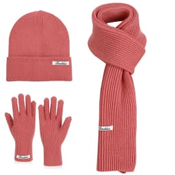 Winter Outdoor Warm Ear Protection Head Cap. European Style, Simple and Versatile. Knitted Wool Hat, Gloves and Scarf Set.