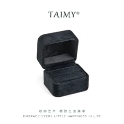 TAIMY Engagement Ring Box Single Slot Ring Boxes Velvet Portable Jewelry Bearer Holder for Proposal Wedding Ceremony Custom Logo