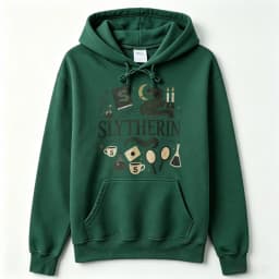 Slytherin Wizard Magic Items Graphic Hoodie Pullover Hooded Snake Moon Potion Bottle Spell Book Print Casual Fantasy Streetwear