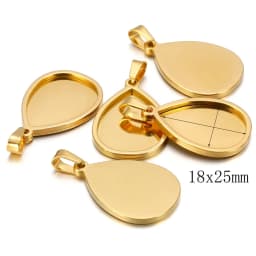 5pcs/lot stainless steel blank Cabochon Base Setting Charms Round Oval Pendant fit 15 20 25mm jewelry making supplies