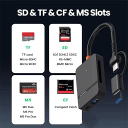 8 in 1 Card Reader USB3.0 Type C to SD TF CF MS Memory Card Adapter Multi-functional Card Reader 5Gbps High-speed Transmission