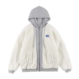 2023 Autumn Winter Women's Zipper Long Sleeve Patchwork Sweatshirts American Retro Knitwear Drawstring Fashion Vintage Hoodies
