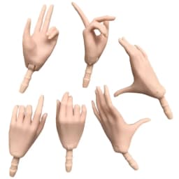 MENGF Doll Hands Feet 1/6 Doll Parts Super White Coffee Brown Doll Accessories DIY Dressing Doll Decors 4 Gesture Hands Parts