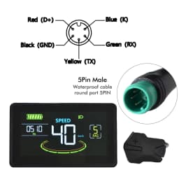 (Custom)UART2 Electric Bike Bicycle LCD Display Meter SM/Waterproof Connection Plug Ebike Intelligent Display