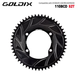 GOLDIX 3mm Offset 110BCD Bicycle Chainring AERO Disc X110BCD 4-Bolt Sprocket for SHIMANO R7000 R7100 R8100 R9200 110BCD Crank