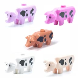 MOC City Animals Building Block Model Farm Ranch Scene Accessories Goat Wolf Pig Owl Flamingo Parrot Bird Zoo Kids Brick Toy T04