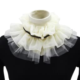 Elegant Hollow Embroidery High Collar Shawl Ruffled Fake Collar White Scarf Half Shirt Decorative Stand Collar