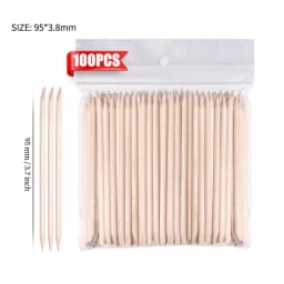 100Pcs Orange Wood Sticks for Nails Double Sided Cuticle Pusher Remover Nail Art Manicure Pedicure Tool for Manicure Pedicure
