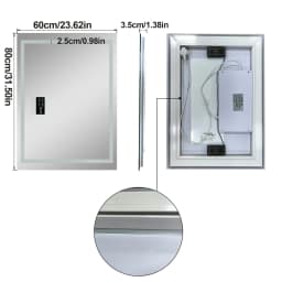 80/100/120/140cm LED Bathroom Mirror with Bluetooth Speaker Antifog Dimmable 3 Lights Time Setting Backlitligth Vanity Wall Mirr