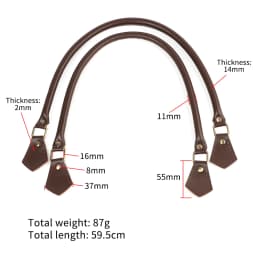 2pcs 60cm Leather Purses Straps Handles Shoulder Bag Replacement for Women Underarm Bags Wallet Handbag DIY Handmade Accessories