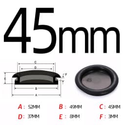 14mm-150mm Hole Diameter Black Single Sided Protective Coil Sealing Rubber Ring Wiring Grommets Hole Plug Gasket