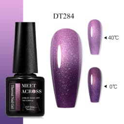 MEET ACROSS 7ml Glitter Sequins Thermal Gel Nail Polish 3 Layers Temperature Color Changing Semi Permanent UV Gel Varnish Nails