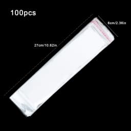 100pcs Transparent Self Adhesive Bag Plastic Hanging Opp Pouches Seal Gift Bag for Handmade Jewelry Display Retail Packing Bags