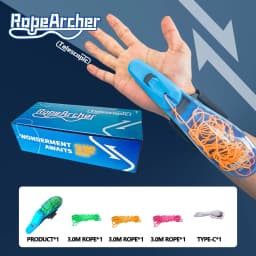 Night Glow Rope Launcher Wristband Automatic Recoil Flying String Shooter Interactive Entertainment For Kids And Pets Ideal