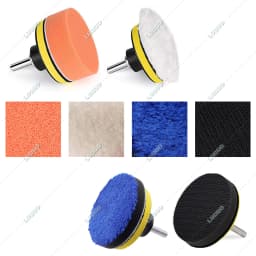 Car Polishing Buffing Sponge Foam Wool Pads Sandpaper Kit For Waxing Sanding Polisher M10 Drill Adapter Hexagonal Thread 3Inch