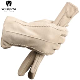 Colored Suede women's leather gloves,warm winter gloves,High-end leather gloves women,winter sheepskin women's gloves-2007