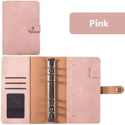 2024 New PU Leather Notebook A6 Binder DIY Planner Organizer 8 Zipper Pockets 12Pcs Budget Sheet 2Pcs French Alphabet Stickers