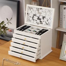Big Size Wood Jewelry Storage Box Drawer Ring Necklace Jewelry Boxes Organizer Case Earrings Display Bangles Tray Accessories