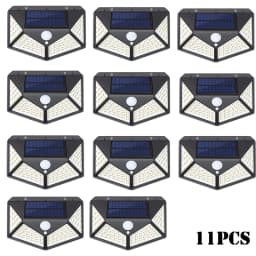 1-12 Pack Solar Lights Outdoor 100 LED Wall Lamp Motion Sensor Lights Waterproof Solar Street Light for Garden Porch Yard Garage