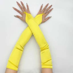 Women Satin Hook Finger Long Fingerless Gloves Bride's Wedding Dress Performance Party Retro Style Opera Etiquette Accessories
