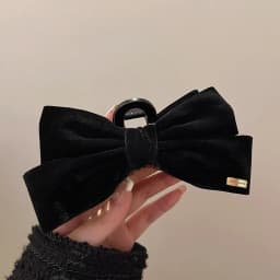Double-Sided Bow Shark Clips Woman Black Red Velvet Hair Clips Back Head Hairpin Fashion Barrettes Sweet Girls Hair Accessories