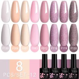 LILYCUTE 12PCs 7ml Nude Brown Red Nail Gel Polish Set Semi Permanent UV Gel For Nail Art Manicure Soak Off Gel Nail Polish Kit