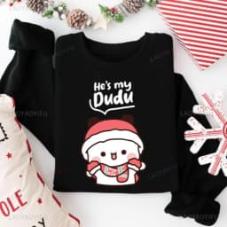 Bubu Dudu Christmas Couple Sweatshirt | Matching Holiday Sweater Gift Crew Neck Long Sleeve Fashion Comfortable Thermal Hoodie