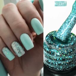 MEET ACROSS 7ml Orange Red Pink Gel Nail Polish Laser Sparkling Soak Off Semi Permanent Nail Art UV Gel Varnishes Spring Summer