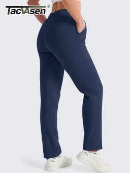 TACVASEN Sherpa Lined Drawstring Straight-Leg Sweatpants Womens Thermal Waist Outdoor Cotton Pants Waterproof Thick Trousers