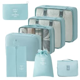 8Pcs Travel Organizer Set Portable Folding Suitcase Packing Cubes for Clothes Shoes Tidy Pouch Luggage Storage Bags