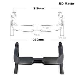 BIKEDOC HB23 350MM Carbon Track Bicycle Handlebar Cycle 270g Sprint Handlebar 330MM