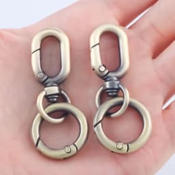 2pcs Double Opening Swivel Clasp Clips, Metal Swivel Spring Snap Hooks, Key Chain Clip with Key Ring for DIY Keys