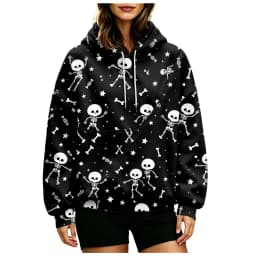 Women Fall And Winter Hoodie With Pet Pouch Oversized Pocket Colorful Halloween Print Sweatshirt Women Sweater Zipper Pockets