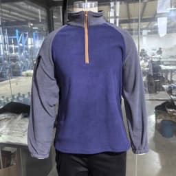 Men's New Stand-up Collar Half-zipper Long-sleeved Arm Zipper Pocket Tactical Sweater Pullover Training Uniform