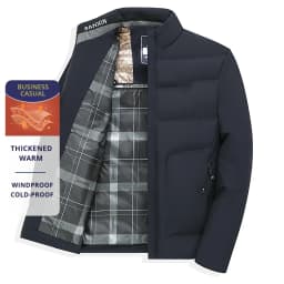 Top Grade Middle-aged Men's Bubble Puffer Parka Jacket Windbreaker Coat Winter Warm Thickened Short Outerwear