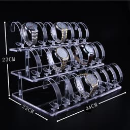Customized Acrylic Watches Stand Watch Holder Case Bracelet Watch Organizer Jewellery Showing Shelf Rack Jewelry Packaging