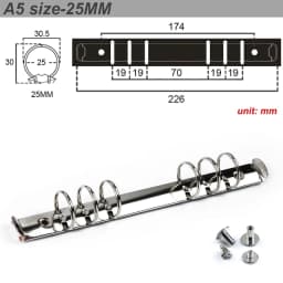 Metal Spiral Rings Binder Clip With 2 Pairs of Screw For Diary Notebook Planner A5 Binder Clip File Folder