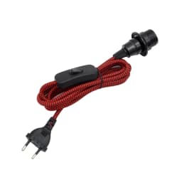AC 220V European Plug Power Cords Fabric Braided Cable With Switch E14 Screw Bulb Lamp Holder for DIY Hanging Light Table Lamp