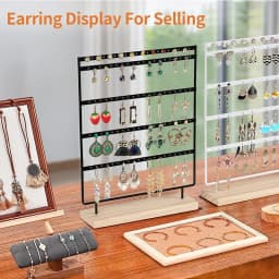 5-Tier Earring Display Stand Organizer Holder with 100 Holes Jewelry Tree Rack for Girls Storage for Earrings