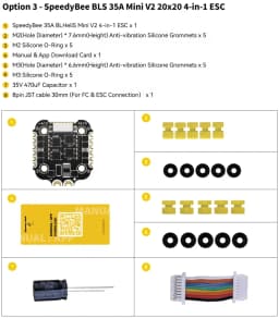 SpeedyBee F405 Mini Flight Controller BLS 35A Mini V2 20x20 4-in-1 ESC Stack for RC FPV Racing Drone