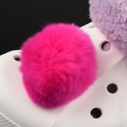 Single Sale Real Fur Pompom Fluffy Shoe Charms Multi-color Plush Ball Shoes Accessories Boys Girls Garden Sandals Decorations