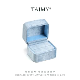TAIMY Engagement Ring Box Single Slot Ring Boxes Velvet Portable Jewelry Bearer Holder for Proposal Wedding Ceremony Custom Logo