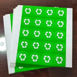 1000pcs Recycle Logo Label Art Paper Sticker for Recyclable Environmental Friendly Products Green Color Round Factory Tag