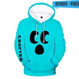 4 To 14 Years Kids Hoodies Craftee Face 3D Printed Hoodie Sweatshirt Boys Girls Anime Cartoon Brand Jacket Coat Children Clothes