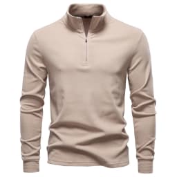 AIOPESON New Men Solid Color Zipper Soft Shell Sweatshirt Long Sleeve Breathable Warm Pullover Casual Streetwear Jacket