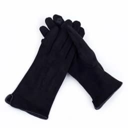 Winter Female Single Layer Warm Cashmere Full Finger Button Cycling Mittens Women Suede Leather Touch Screen Driving Gloves J23