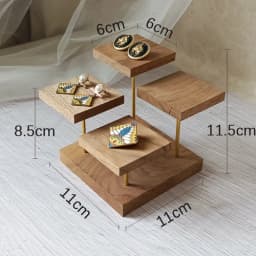 Brass Walnut Jewelry Display Rack Combination Earrings Holder Stud Earrings Hanger Necklace Storage Rack Jewelry Display Stand