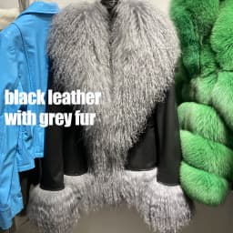 YOLOAgain Real Mongolia Sheep Fur Collar Real Leather Jacket Coat Women